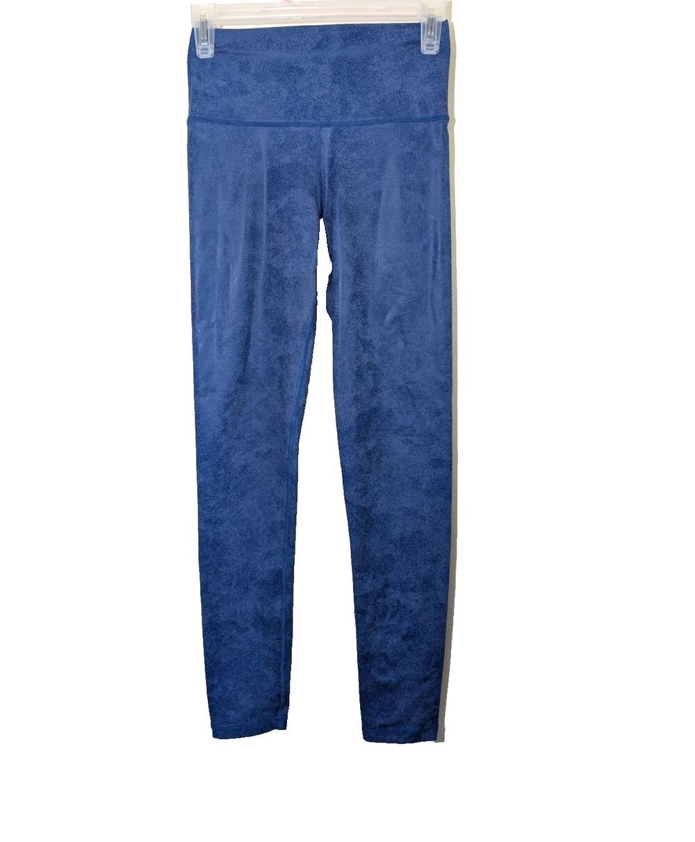 Offline By Aerie The Hugger High Waist Ankle Leggings Crackle Blue Small